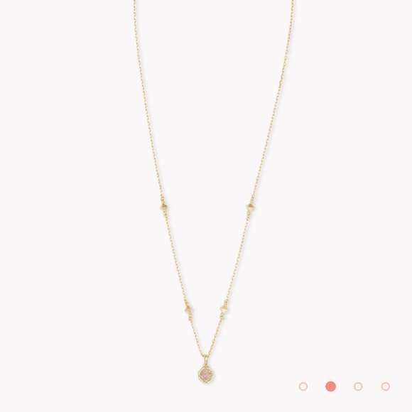 NWOT Kendra Scott Nola Gold Pendant Necklace in Iridescent Drusy - Picture 2 of 4